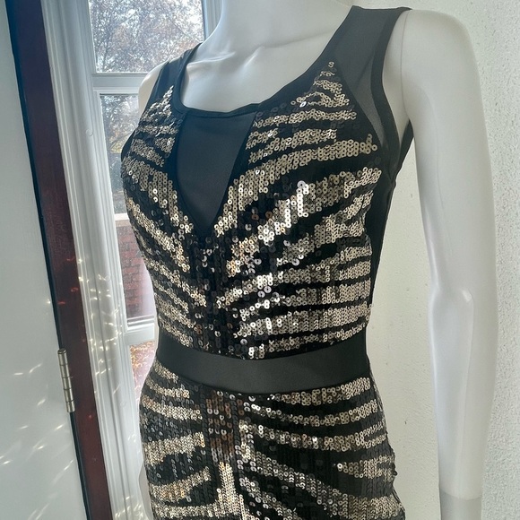 Bebe sequin mesh inserts dress - Picture 5 of 13